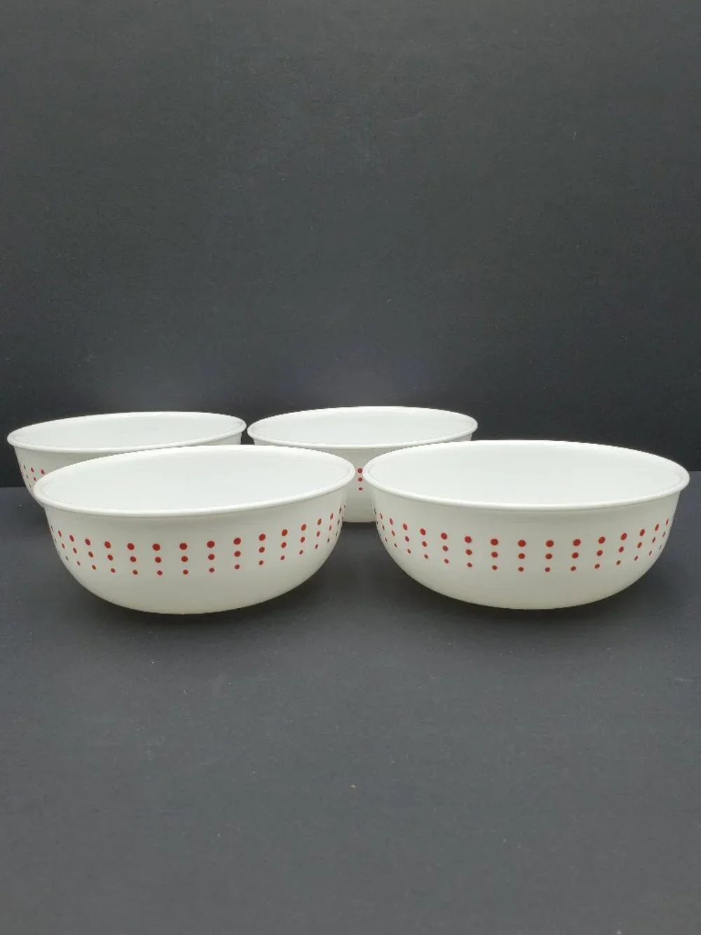 Corelle Bayside Dots Red Soup Bowls Corning Red Polka Dot Cereal Bowls